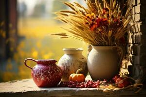 herfst samenstelling met kopiëren ruimte ai generatief foto