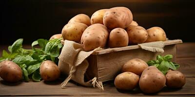 ai gegenereerd. ai generatief. vers biologisch eco groente aardappelen. natuurlijk maaltijd voedsel groeit oogst. grafisch kunst foto