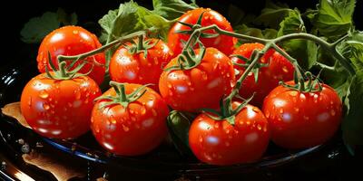 ai gegenereerd. ai generatief. veel rood vers tomaten groenten landbouw. grafisch kunst foto