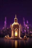 Arabisch lantaarn van Ramadan viering achtergrond illustratie gemaakt met generatief ai foto