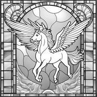 gebrandschilderd glas Pegasus kleur Pagina's foto