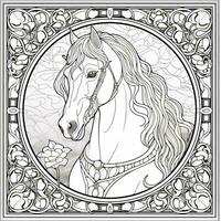 gebrandschilderd glas paard kleur Pagina's foto