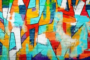 abstract graffiti muur kunst achtergrond. ai generatief foto