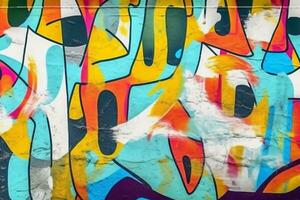 abstract graffiti muur kunst achtergrond. ai generatief foto