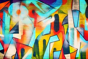 abstract graffiti muur kunst achtergrond. ai generatief foto