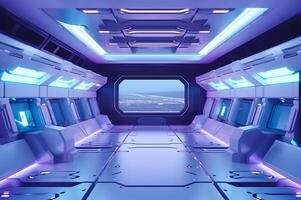 futuristisch ruimteschip kamer. ai generatief foto