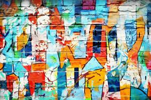 abstract graffiti muur kunst achtergrond. ai generatief foto