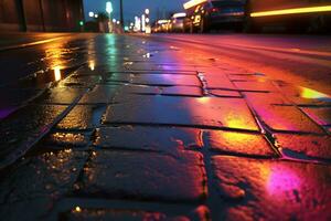 asfalt achtergrond in regen. ai generatief foto