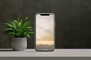 smartphone mockup afbeelding. ai generatief foto