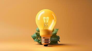 bedrijf ideeën concept met gloeiend licht lamp. generatief ai foto