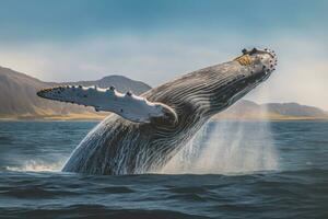 walvis in natuur, nationaal geografie, breed leven dieren. ai gegenereerd. foto