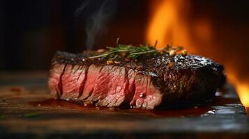 hanger steak is heerlijk voedsel. ai gegenereerd. foto