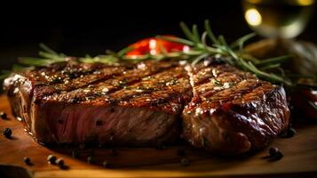 portier steak is een heerlijk voedsel. ai gegenereerd. foto