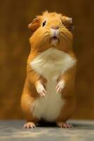 heel schattig baby Guinea varken in natuur, nationaal geografie, breed leven dieren. ai gegenereerd. foto