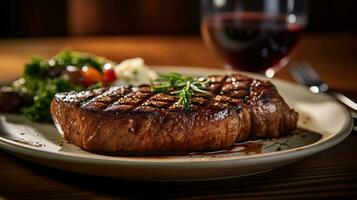 biefstuk steak is heerlijk voedsel. ai gegenereerd. foto