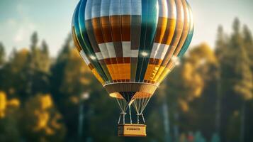 heet lucht ballon van een mooi vervoer met futuristische ontwerp. ai gegenereerd. foto