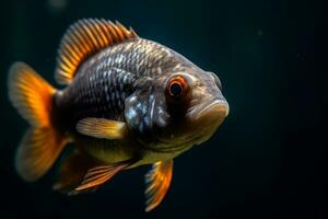 schattig cichlid in natuur, nationaal geografie, breed leven dieren. ai gegenereerd. foto