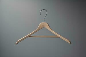 houten kleren hanger hangende Aan de muur. ai generatief foto