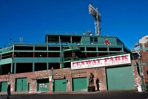 Boston, ma, Verenigde Staten van Amerika januari 10 2010 visie van historisch fenway park van de buiten straat niveau foto