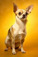 heel schattig chihuahua in natuur, nationaal geografie, breed leven dieren. ai gegenereerd. foto