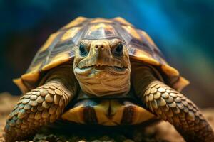 schattig Russisch schildpad in natuur, nationaal geografie, breed leven dieren. ai gegenereerd. foto