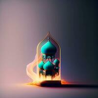 Arabisch lantaarn van Ramadan viering achtergrond illustratie. ai generatief foto