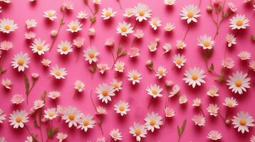 madeliefje bloemen met licht blauw papier achtergrond mooi zo voor multimedia digitaal inhoud schepping, artistiek achtergrond foto