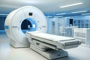 Geavanceerd mri of ct scannen medisch diagnose machine Bij ziekenhuis laboratorium net zo breed banier met kopiëren ruimte Oppervlakte foto
