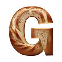 brood typografie tekst ontwerp hoofdletters alfabet g, ai generatief foto