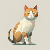 illustratie van een kat in een laag poly stijl, vector illustratie. generatief ai foto