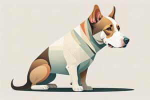 vector illustratie van een hond ras bulldog in een meetkundig stijl. generatief ai foto