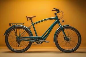modern oranje berg fiets. ai generatief foto