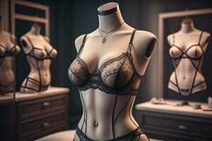 sensueel lingerie Aan een mannequin. ai generatief foto