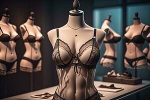 sensueel lingerie Aan een mannequin. ai generatief foto