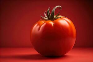 vers tomatoe Aan een houten achtergrond. ai generatief foto