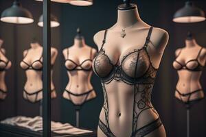 sensueel lingerie Aan een mannequin. ai generatief foto