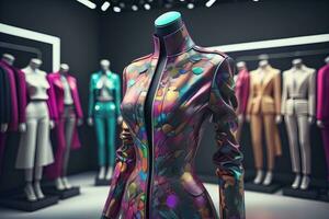 futuristische mode mannequin in de op te slaan. ai generatief foto