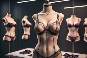 sensueel lingerie Aan een mannequin. ai generatief foto