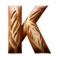 brood typografie tekst ontwerp hoofdletters alfabet k, ai generatief foto