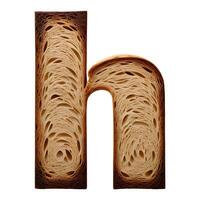 brood typografie tekst ontwerp kleine letters alfabet h, ai generatief foto