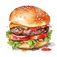 heerlijk hamburger met veel ingrediënten generatief ai foto