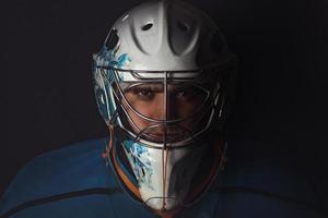hockey keeper in het masker foto