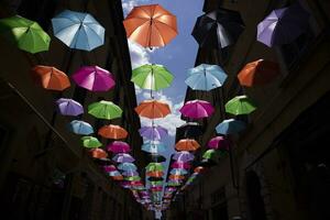 paraplu's van verschillend kleuren foto