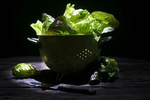 presentatie van groen salade foto