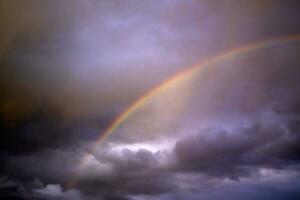 de regenboog na de storm foto