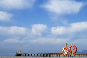 twee leven bewaarders Aan een strand foto