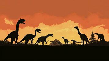 dinosaurus contouren silhouet foto