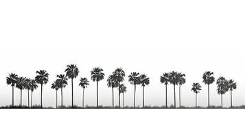 wit achtergrond is bekleed met suiker palm bomen foto
