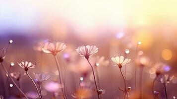 delicaat Gesloten wild bloem bloemknoppen met wazig bokeh lichten achtergrond foto