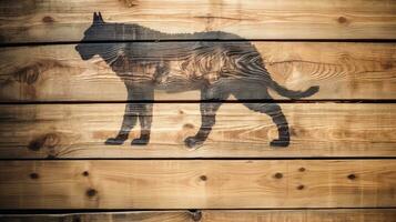 dier schetsen Aan houten oppervlakte foto